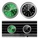 Dickno 2 PCS Stick on Dashboard Car Clock, Mini Tiny Analog Quartz Luminous Air Vent Clocks, Self Adhesive Automotive Vent Clocks Watch, Vehicle Clock for Dashboard Decoration (Black+Green)