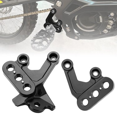 SMOTECC Surron Foot Peg Brackets, Electric Bike CNC Motorcycle FootPeg Pedal Bracket Compatible with Sur Ron Light Bee X/Sur Ron Light Bee S -Black
