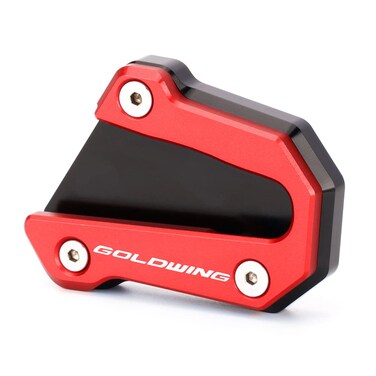 Mokiton Motorcycle Side Stand Extension Kickstand Plate Compatible With Honda Goldwing 1800 GL1800 2018-2023   Foot Pad Support Gold wing GL 1800 Goldwing1800 Accessories (red)