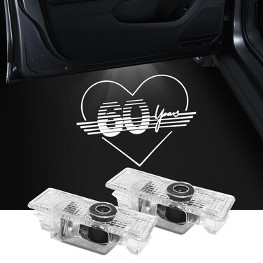 2Pcs Car Door Lights Projector for Mini Clubman/Countryman/Paceman/Sports/Cooper R55 R56 R57 R58 R59 R60 R61 F55 F56 F57 Car Accessories - Ghost Shadow Welcome LED Puddle Lights (60)