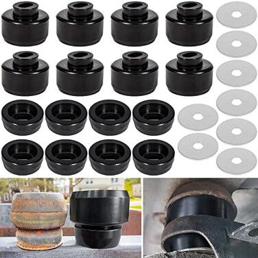 7-141 Body and Cab Mount Bushing Kit for Chevy Silverado &amp; Sierra 1500/2500 2WD/4WD 1999-2014 Polyurethane Body Cab Mounts &amp; Washers (Black 24PCS)
