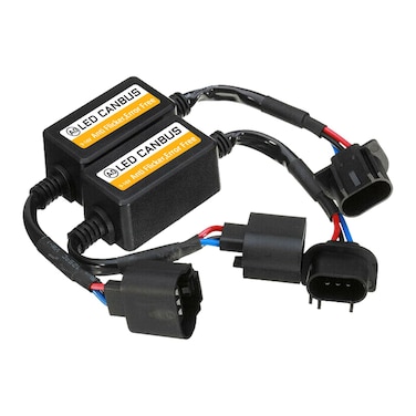 MLAHUIER 2PCS Car LED Headlight Canbus Decoder, H13/9008 LED Blinker Resistor, Warning Error Fault Decoder to Fix Bulb Switch Problem, Universal LED Light System Anti-Flicker Harness Adapter