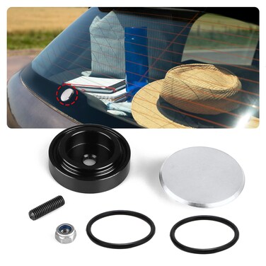 Car Rear Wiper Plug - Aluminum Waterproof Rear Windshield Wiper Delete Kit Block-off Grommet Cap Accessories for Cars SUVs Trucks (Silver)