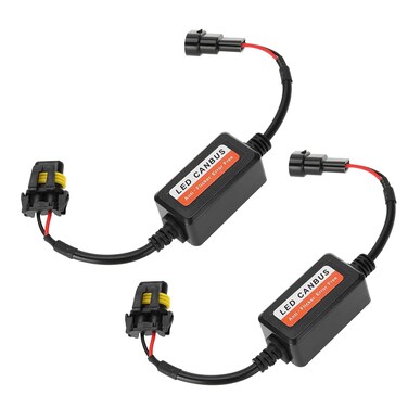 jokormo 2 PCS Car 9006/HB4/9012 LED Decoder, Radio Audio Computer Failure Error Code Eliminator, Modification LED Anti Flicker Adapter, Universal Plug and Play LED Canbus Filter for Cars (Black)