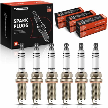 A-Premium Iridium Platinum Spark Plugs Compatible with Land Rover Range Rover 2014-2019, Discovery 2017-2020, Range Rover Sport 2014-2019, Range Rover Velar &amp; Jaguar F-Pace, XF, XJ, XE, Pack of 6