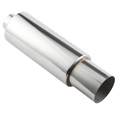 SINGARO Exhaust Muffler, Exhaust Tip, Stainless Steel Exhaust System Kit, 18.5" Length 2.5" Inlet 4" Outlet, Universal Car Accessories(Non Burnt)