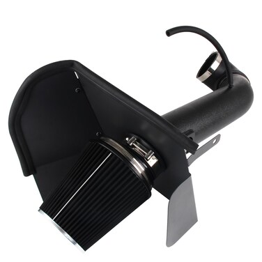 4 Inch Cold Air Intake Filter Kit &amp; Heat Shield for 2009-2013 Silverado 1500 GMC Sierra 1500 Yukon Cadillac Escalade ESV EXT (Black &amp; Black)