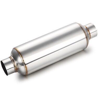 A-KARCK 2.0" Inlet Exhaust Resonator, Muffler Resonator 2.0" Inlet 2.0" Outlet 14'' Overall Length Stainless Steel