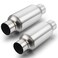 A-KARCK 2.5" Inlet Exhaust Resonator, 2.5" Inlet 2.5" Outlet 11.5" Overall Length Muffler Resonator Stainless Steel Polished 2 Pack