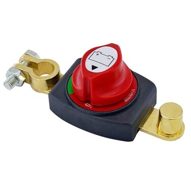 Ampper Top Post Battery Disconnect Switch, 12-48 V Battery Power Cut Master Switch Disconnect Isolator for Car, Vehicle, RV and Boat (Negative, On/Off)