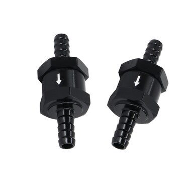 OXCANO 5/16" Fuel Check Valve one-way inline 2PCS Non Return Diesel Gasoline for Fuel Line Oil Petrol Diesel(8MM Black)