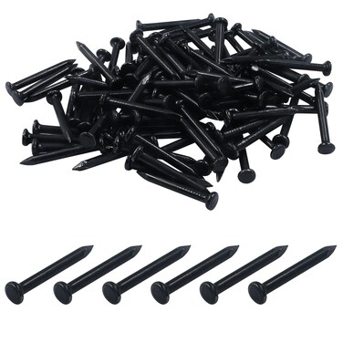Hordion 100pcs Hardware Nails 1 inch, Carbon Steel Point Tip Cement Nails Masonry Nails for Concrete Brick Woodworking Picture Hanging
