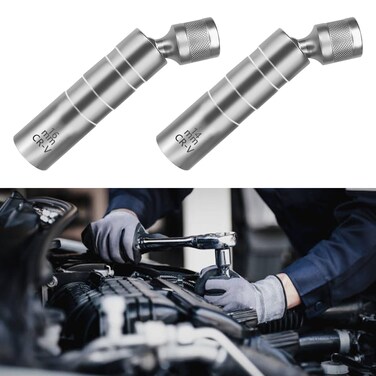 tobenbone 14MM &amp; 16MM Magnetic Swivel Spark Plug Socket Removal Tool, 3/8 Inch Drive Magnetic Thin Wall 12 Point Spark Plug Gap Tool, Automotive Replacement Spark Plug Socket Set