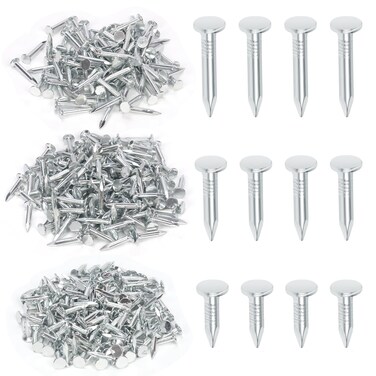 Swpeet 400 Pcs 3 Sizes 3/4" 1" 1-1/4" Galvanized Roofing Felt Nails Assortment Kit, Roofing Nails Roofing Felt Pins Suit for Shed Roof Roofing Felt Slate Boards, Asphalt Shingles
