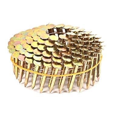 BHTOP 1080 Count Coil Roofing Nails 1-Inch x .120-Inch for Roofing Nail Gun, 15 Degree Round Head Wire Weld Collated Roofing Nail, Smooth Shank Electro Galvanized Air Nails for Roofs