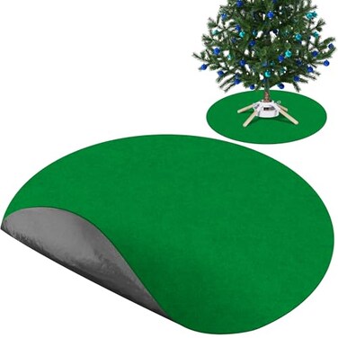 EBaokuup 48" Christmas Tree Stand Mat,Non-Slip Felt Tree Stand Tray Mat,Green Christmas Tree Support Mat for Preventing Floor from Pine Needles Stains and Scratches