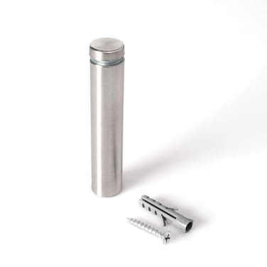 Stainless Steel Standoff 5/8 Inch Diameter x 3 Inch Barrel Length Brushed Finish for PVC, Glass and Acrylic Sign Stand Off Wall Anchors and Screws 4 Piece Pack for Heavy Signs