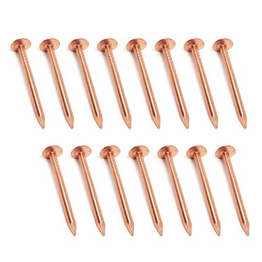 ZYAMY 15PCS High Quality Long Copper Strip Nails Ideal for Slate Roofing Waterproofing Board DIY Home Construction Projects Decoration Shipbuilding Copper Roofing Nails 1.5inches