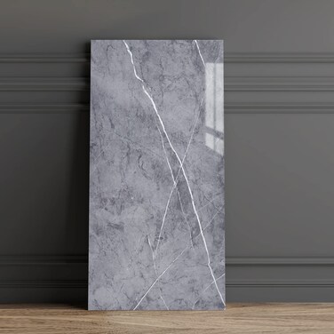 Haimin Wall Panels Peel and Stick 20 Pieces 23.6x11.8in (38.7 Sq. Ft. Coverage) Backsplash Marble Look Tile（not Real Marble, Ideal for Kitchen Bathrooms Living Rooms Bedrooms (Gray-YSH)