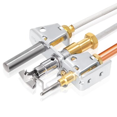 Hiorucet Natural Gas 446-510A Pilot Assembly for Heat N Glo, Heatnglo, Royal Gas Fireplaces, SRV446-510A NG Heat-N-Glo Pilot Assembly Replacement Parts with Thermopile, Thermocouple and Pilot Tubing.