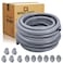 Wocloer Liquid-Tight Conduit - 3/4inch 75 Foot Flexible Non Metallic Liquid Tight Electrical Conduit Kit, With 6 Straight and 5 90-Degree Conduit Connector Fittings