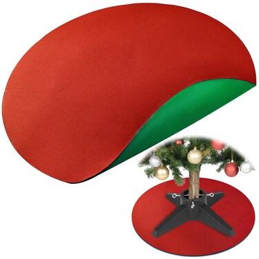 Emsiok Reversible Christmas Tree Stand Mat, 36 Inch Round Christmas Tree Floor Protector Red and Green Christmas Tree Pad Waterproof Felt Xmas Tree Mat for Under Christmas Tree to Protective Floor