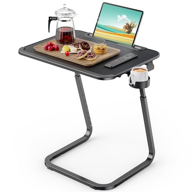 SAIJI TV Tray Table - Heavy Duty Extra Large TV Tray, Upgraded TV Dinner Trays for Eating Snack Food, Tilt &amp; Height Adjustable TV Tray Laptop Desk for Sofa &amp; Bedside Small Table