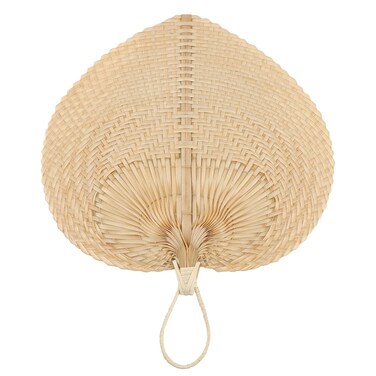 Framendino, Natural Bamboo Hand Riffia Fans Handmade Weaving for Summer Home Wedding Wall Decor