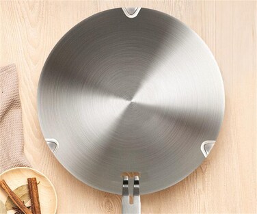 Heat Diffuser for Gas Stove Cooktop, Beswarmy Induction Adapter Plate, Stainless Steel Induction Converter Disk Simmer Plate with Detachable Handle 7.1inch
