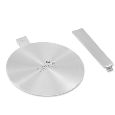 7.87&Prime; inch Heat Diffuser Stainless Steel with Removable Handle, Induction Adapter Plate for Induction Electric Gas Glass Cooktop, Heat Transfer Conduction Plate, Defrosting Frozen Food