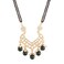 I Jewels 18k Gold Plated Indian Wedding Pearl Beads Studded Pendant with Black Bead Chain Mangalsutra for Women (D084G)