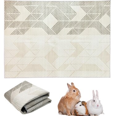 VCEPJH Extra Large Rabbit Cage Liner Reusable 63 inch Washable Bunny Floor Mat Soft Animal Bedding Cage Flooring Pads Non-Slip Pet Rug for Indoor Dogs Puppy Cats Totoro Ferret