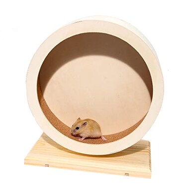 antiai Hamster Wooden Silent Wheel, 12 Inch Small Animal Exercise Wheel Accessories, Quiet Spinner Hamster Running Wheels Prevent Depression Toys for Hamsters, Gerbils, Mice and Other Small Pets (XL)