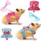 SATINIOR 2 Pieces Small Hamster Harness and Leash Set, Guinea Pig Clothes with Bowknot Bell and Bell Decor, No Pulling Comfort Padded Vest Striped for Guinea Pig Hamster Ferret Rats