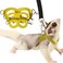 Meow&amp;Woof 3 Pack Sugar Glider Harness and Leash Set Small Animal Training Walking Vest for Squirrel Hamster Rat Yellow