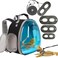 Guinea Pig Carrier,Guinea Pig Carrier for 2,Reptile Travel Carrier for Lizards Sugar Glider Hedgehog Rat Parrot Birds (Black-Blue, Backpack+Harness Leash)