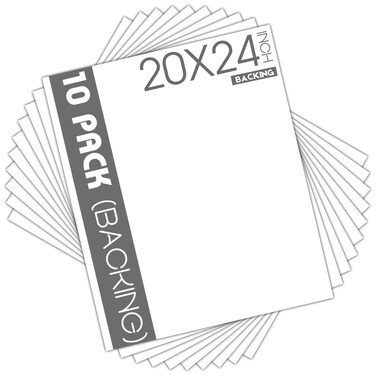 Mat Board Center, 10 Pack 20x24 White Backing Boards, Cardboard for Arts, Prints, Frames, Photos and More