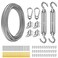 FZENeast Shade Sail Hardware Kit with 50 FT Cable Wire Rope,&ensp;Anti-Rust Stainless Steel Stainless Steel Sun Shade Hardware Kit for Rectangle Square Triangle Shade Sail Installation(66 PCS)