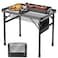 Folding Table, 2x1.3 FT Camping Table with Mesh Desktop,Folding Grill Table with Mesh Bag,Portable Outdoor Table for Picnic,Camping,BBQ,Beach(Black)