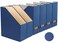 LifeSto Magazine Holder - File Holder and Desk Organizer, Cardboard Book Organizer and Storage Box for Documents, Magazine Holder Rack for Office, Home and Classroom (Classic Blue, 6-Pack)