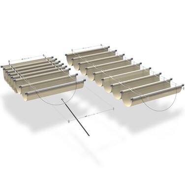 ECOOPTS 3'x16' Retractable Waterproof Wave Sun Shade Canopy Pergola Cover Shade Sail Awning for Outdoor Patio Porch Garden Deck Backyard (Beige)