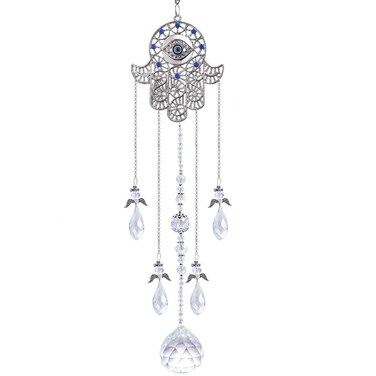 Hanging Crystal Blue Evil Eye Protection Pendant Hamsa Hand Suncatcher Angel Wing Decor Prism Sun Catchers Indoor Window Decoration Charm