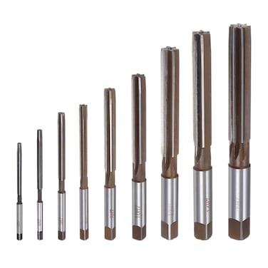 uxcell 9pcs Hand Reamers Set 3mm 4mm 5mm 6mm 8mm 10mm 12mm 14mm 16mm H7 Metric Alloy Steel Reamer Bit Straight Flutes Steel Cutting Tool for Metal Wood Hole Reaming