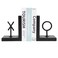 Book Ends Black Bookends Heavy Duty Decorative Bookends to Holders Books Unique Modern Book end Metal Book Stoppers for Shelves/Office Decor/Home,Book Holders Nonskid (Black)
