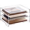 SANRUI Paper Letter Tray Organizer 3 Tier Acrylic Desk File Organizer with Bottom Handle, Paper Sorter Organizer for Letter/A4 Office Organization,Clear