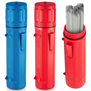 Zonon 2 Pcs Welding Rod Storage Tube 14 Inch Stick Welding Electrode Storage Tube Airproof Welding Rod Holder Waterproof Welding Rod Container for Welding Rod Canister(Red and Blue)