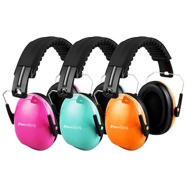 MelonArt Kids Ear Protection Earmuffs Safety Hearing Protection Headphones Noise Reduction for Autism Sensory Kids Chirldren (Mint &amp; Pink &amp; Orange)