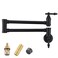 RANDOM Pot Filler Faucet Black Commercial Wall Mount Kitchen Faucet Brass Over Stove Faucet Matte Black Folding Faucet Stretchable Double Joint Swing Arm.RD-81918-MB