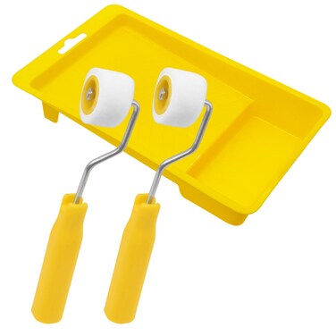 4/5 inch Mini Paint Rollers for Touch up Trim Edge or Corner, Small Paint Roller with Tray,Extra Small Paint Wool Brushes, Tiny Painting Tool