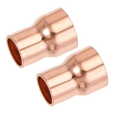 MECCANIXITY Reducing Copper Coupling Fitting Straight with Sweat End, 1/2 x 3/8 Inch ID for HVAC Refrigeration Adapter, Pack of 2